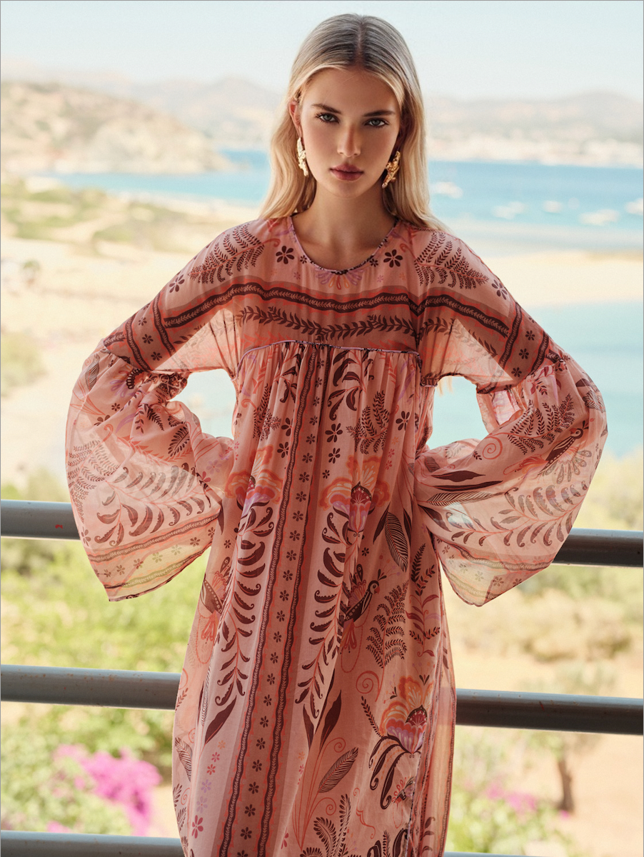 Printed Cotton-Toile Maxi Dress – Lonai Studio Printed Cotton-Toile Maxi Dress – Lonai Studio